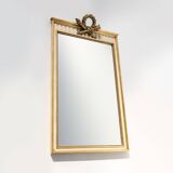 Miroir français de style Louis Philippe avec cadre doré et crème