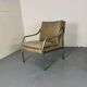 Modernist Mid Century Walter Knoll steel and leather lounge chair