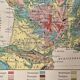 Old geological France map - 1920