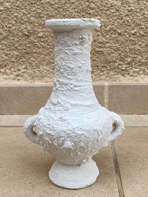 Set de 3 vases vintage blanchis