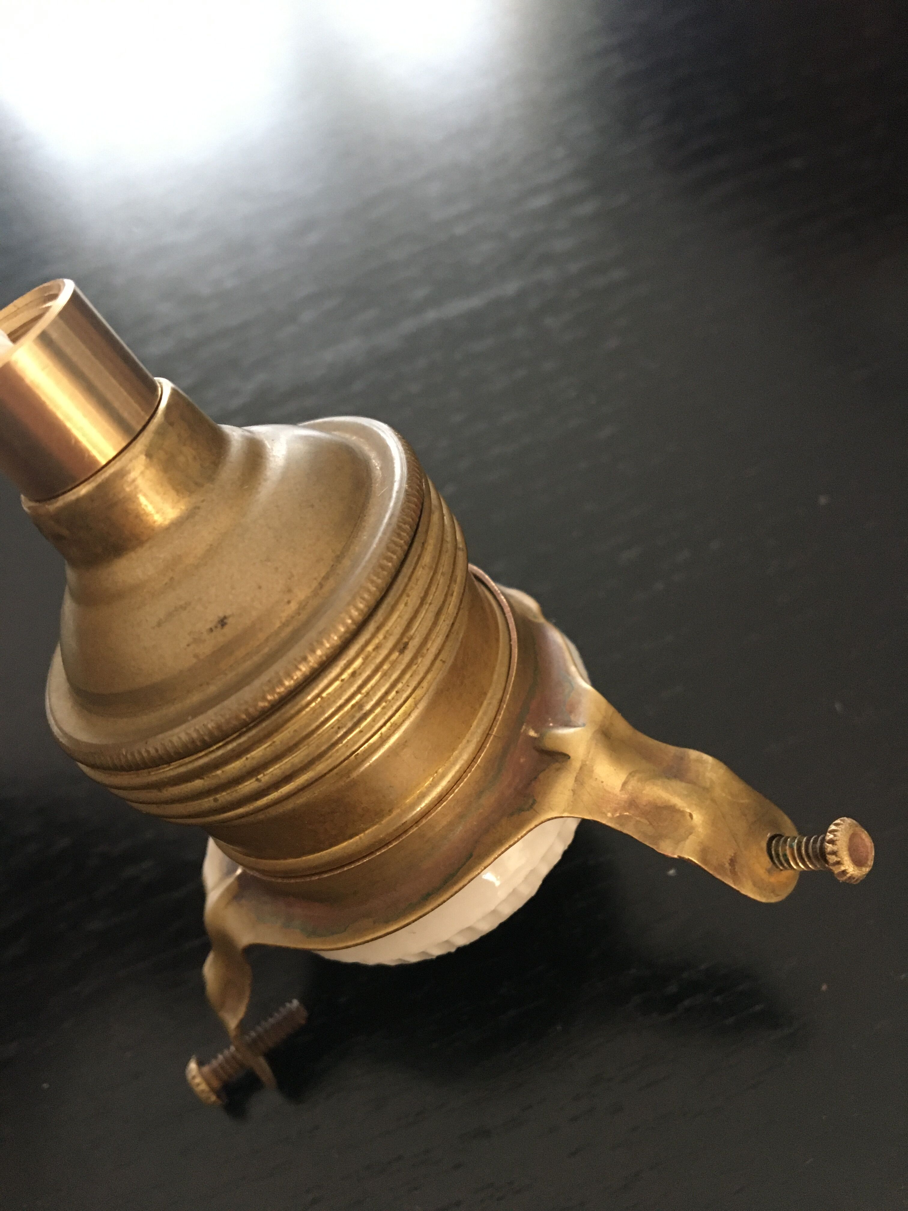 Umbrella opaline, brass and braided cable 2m