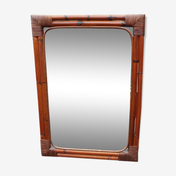 Bamboo and rattan mirror 70X50