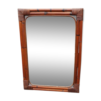 Bamboo and rattan mirror 70X50