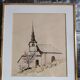 Tableau - aquarelle petite église - signé y.macaigne