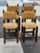 4 brutalist chairs in straw and wood