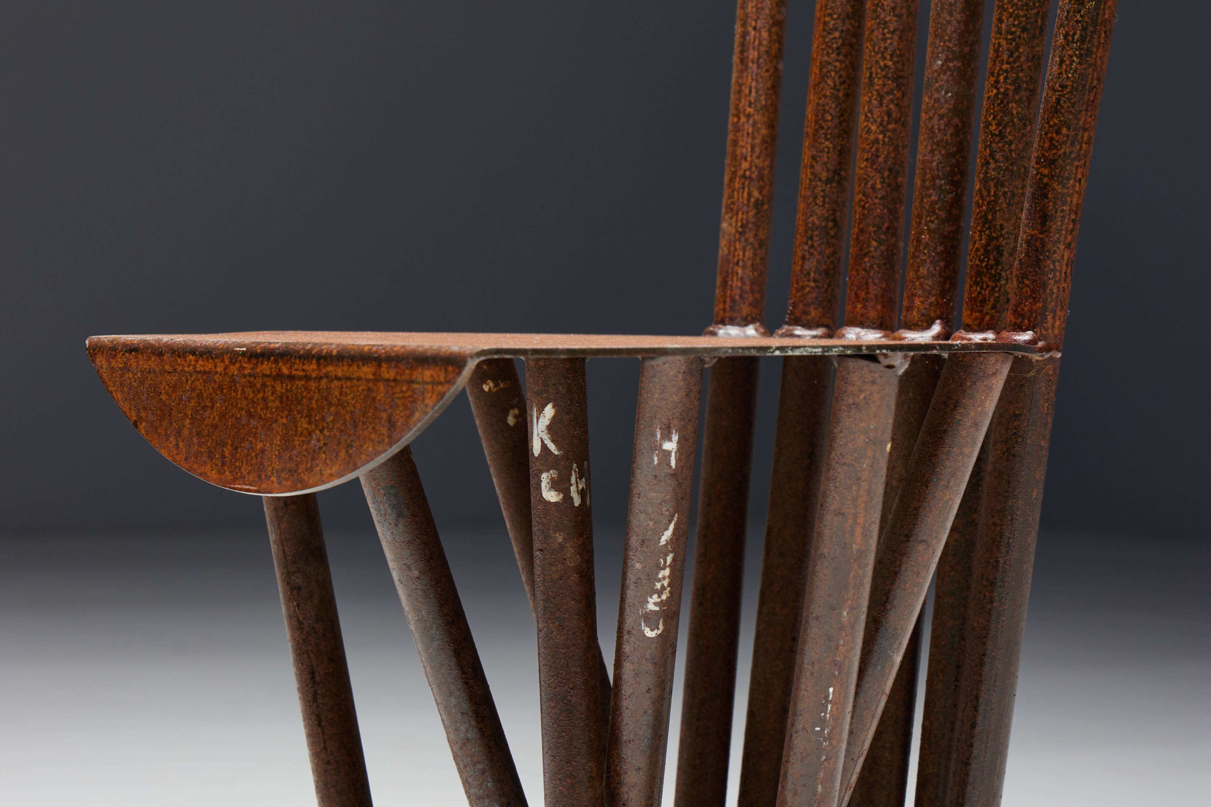 Industrial Wabi Sabi Primitive Chairs, France, 1950s