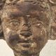 Sculpture. Ancient wooden angel head.