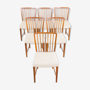 Lot 6 chaises de Frits Henningsen, Danemark, années 50