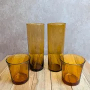 Lot de 4 verres ambrés vintage – Duralex