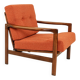 Modern long chair terracotta bouclé