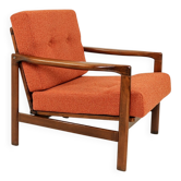 Modern longue chair terracotta bouclé