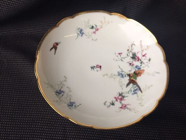 Service á dessert porcelaine de limoges Haviland H&c décor fleurs oiseaux