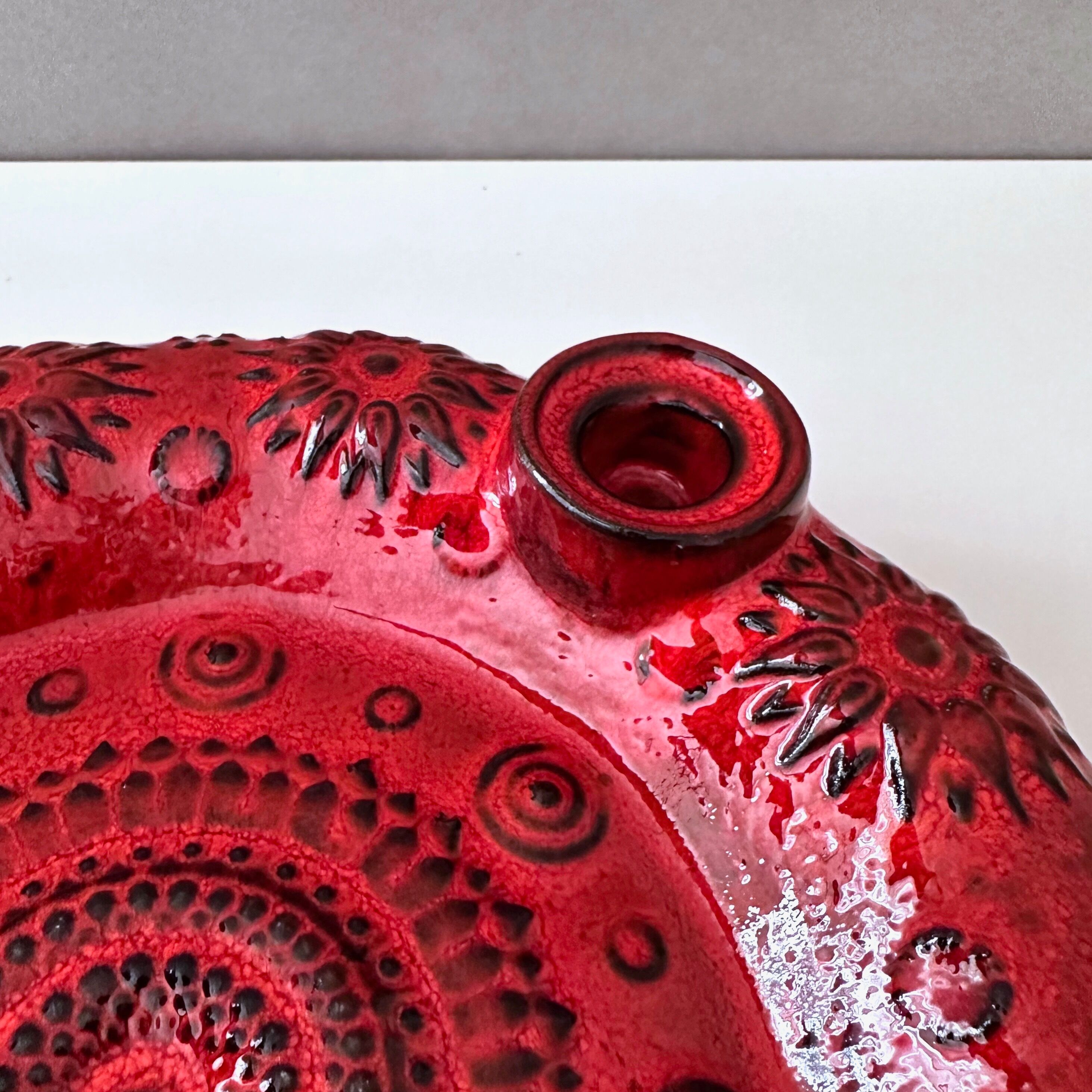Vintage ceramic advent wreath, candle holder, 70's christmas