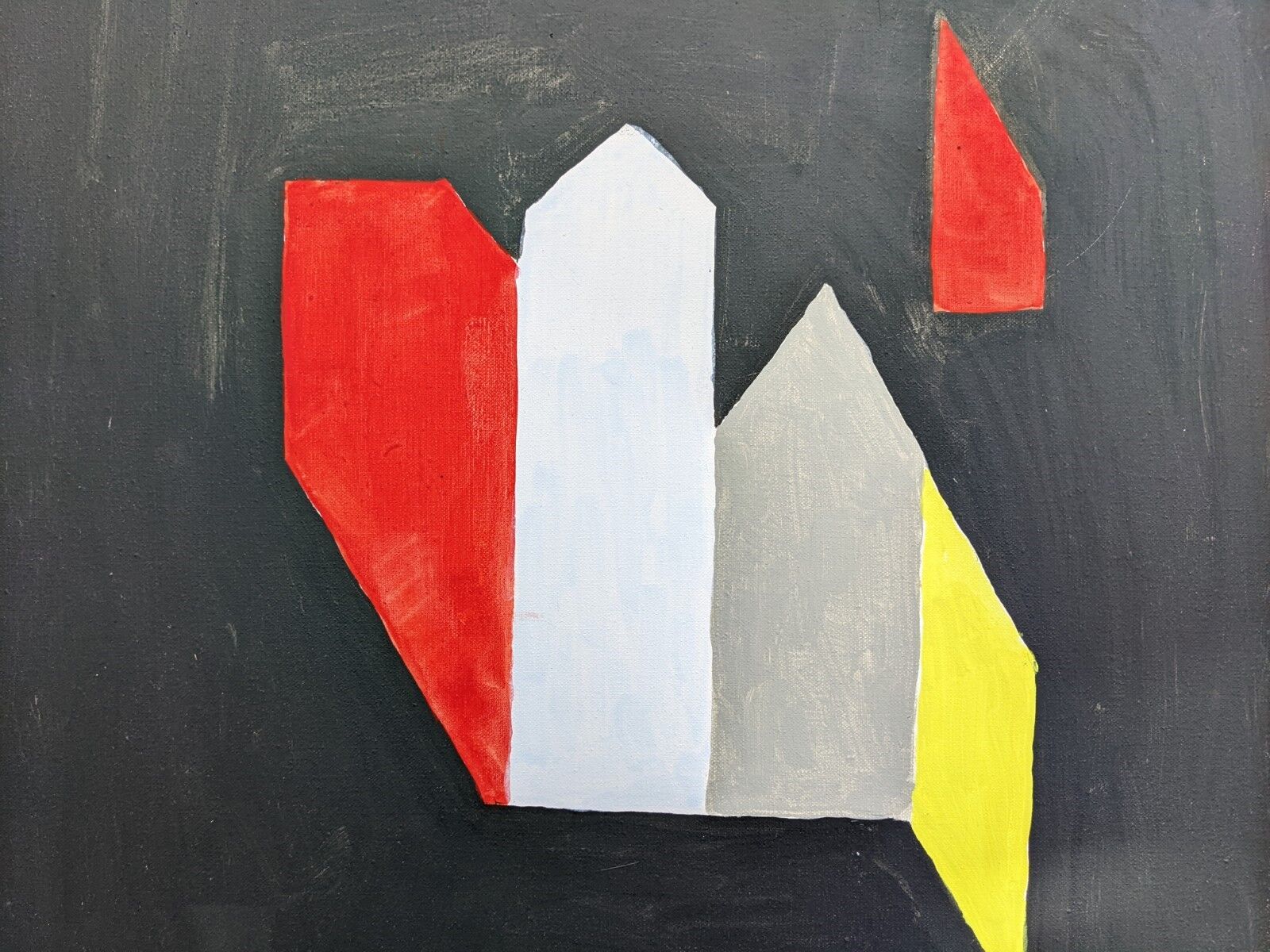 Mid-Century Modern "Dimension" Swedish Vintage Abstract Oil Painting, Framed