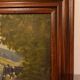 Old painting, oil on canvas, mountain landscape, early twentieth century