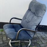 Vintage IKEA Smedsta Chrome Swivel Arm Chair