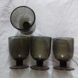 Suite of four smoked glasses