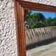 Large old mirror walnut wood frame