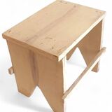 Rustic Spanish Milking Stool, Handcrafted Wood, Original Patina, 1940s