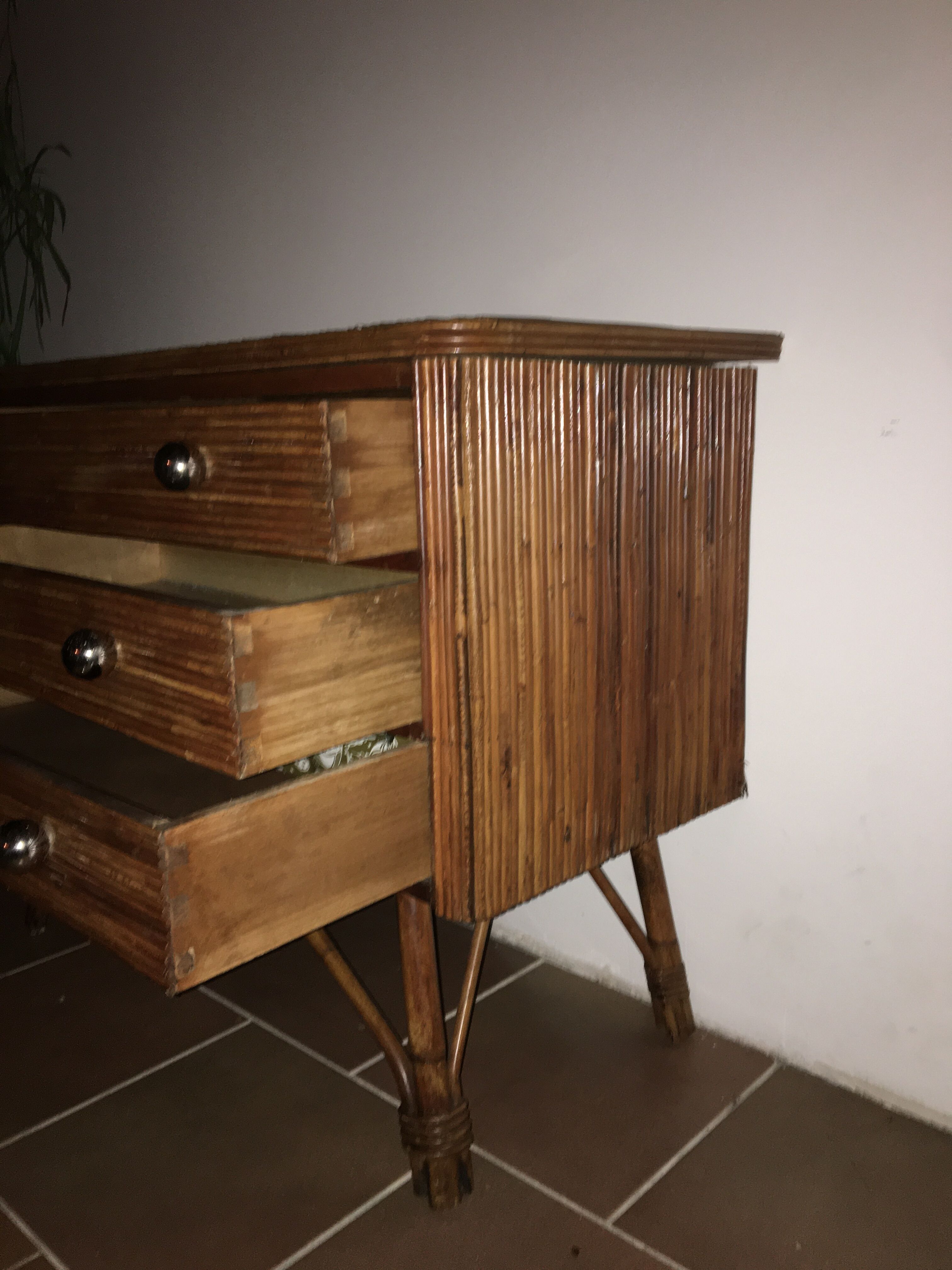 Rattan chest of drawers