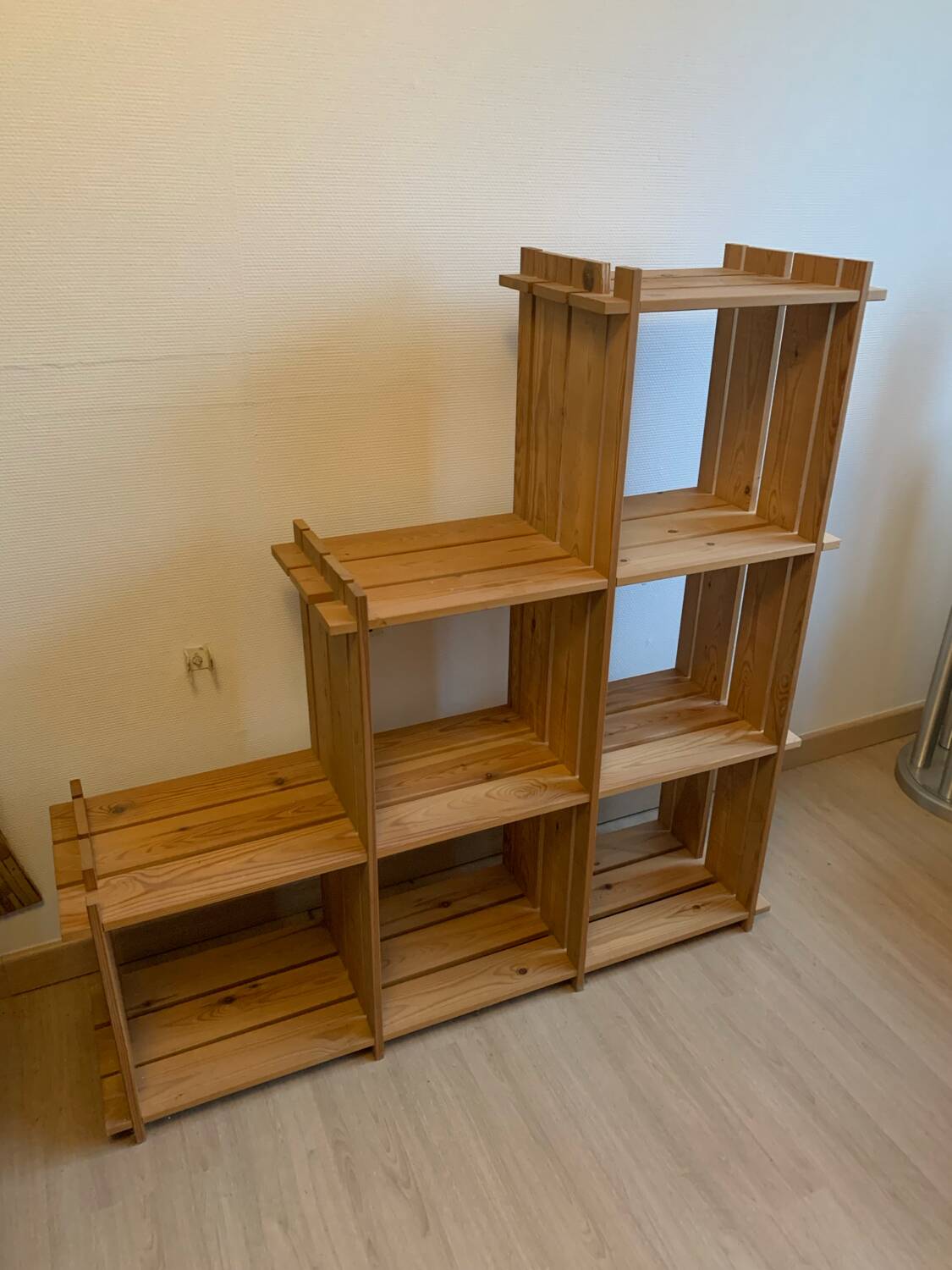 Vintage Mountain Pine Staircase Bookcase Circa 1980