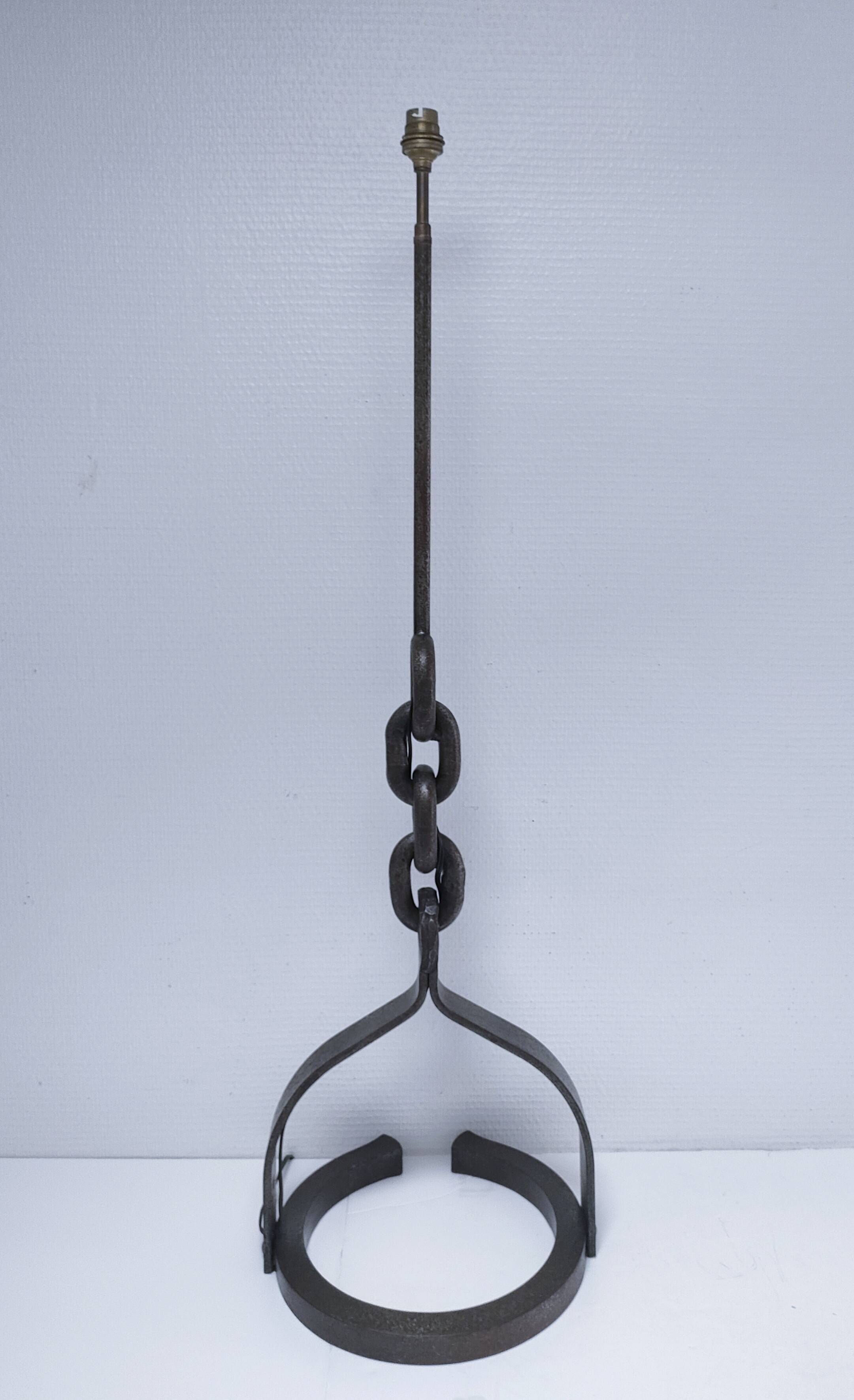 60s steel link floor lamp base