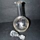 Antique acid-etched crystal carafe - 1900 rococo and foliage decor - 23cm