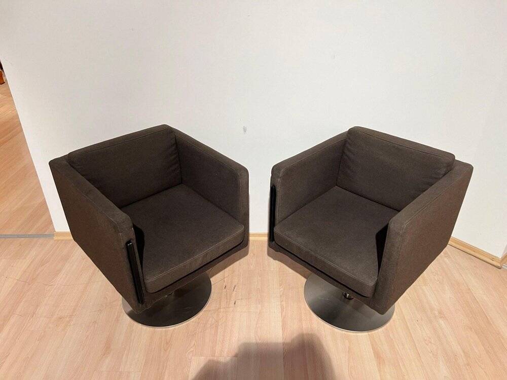 Set of Dutch Cubic Swivel Chairs with Tableau by Lensvelt, 2001