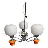 Space age chrome and ceramic chandelier