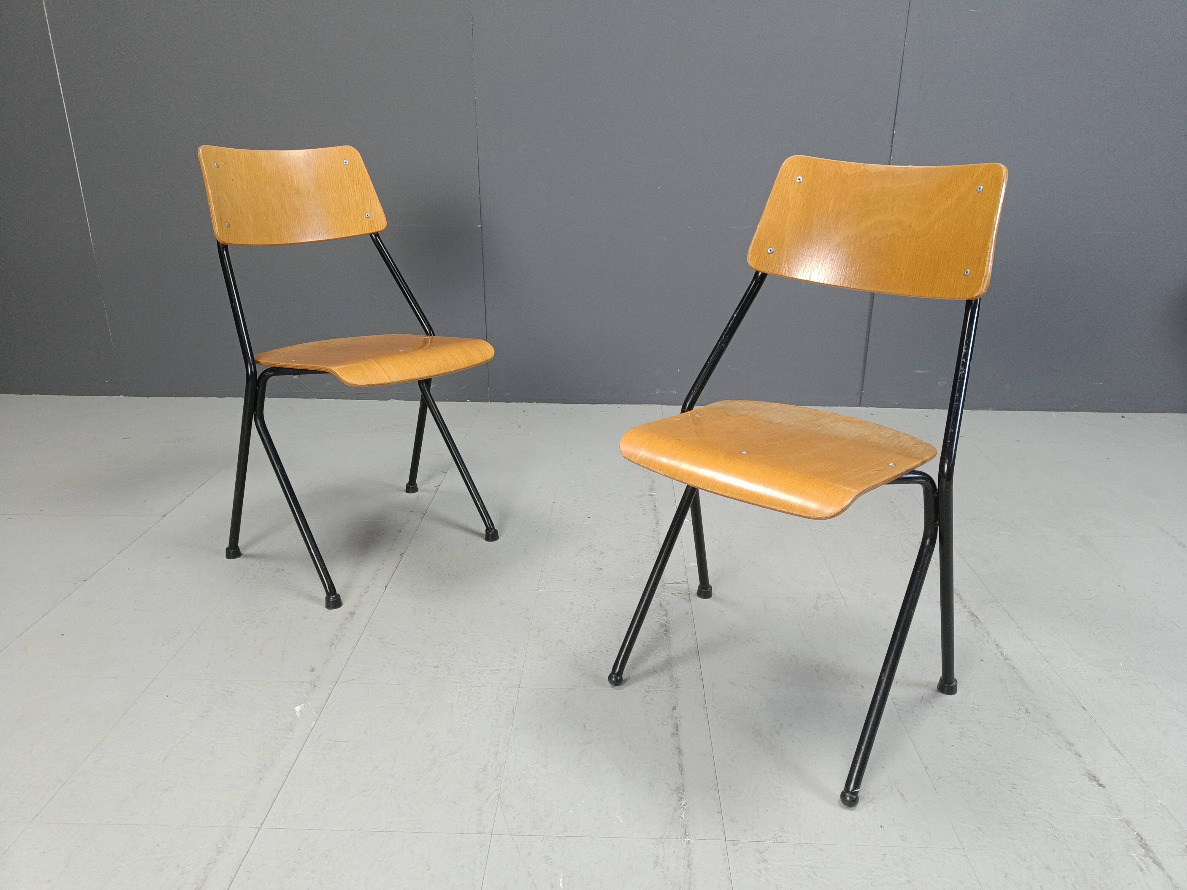 Post modern plywood dining chairs, 1970s