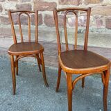 Pair of chairs bistro coffee wood curved