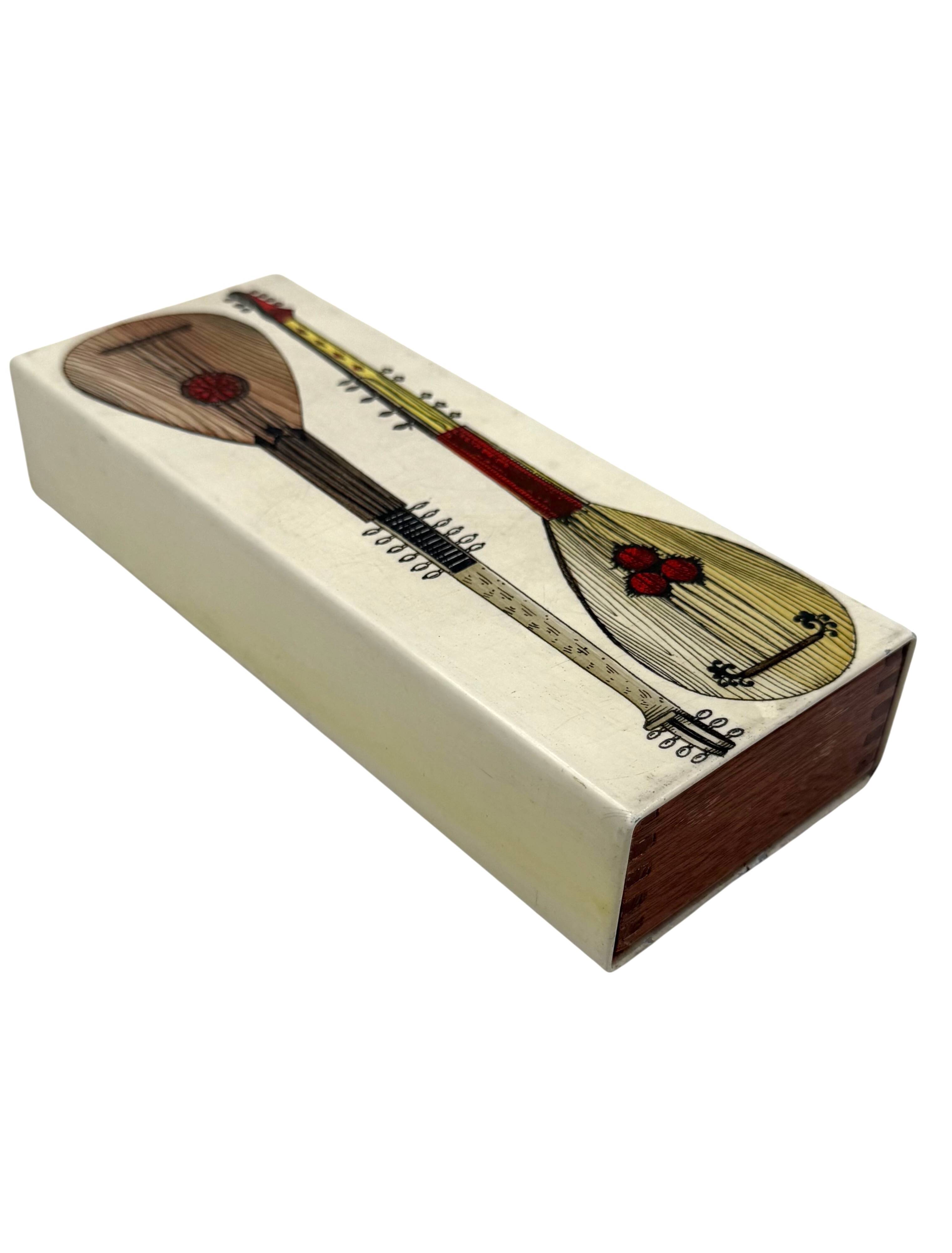 Piero Fornasetti, mandolins cigars Box, Milan Italy, ca. 1960s