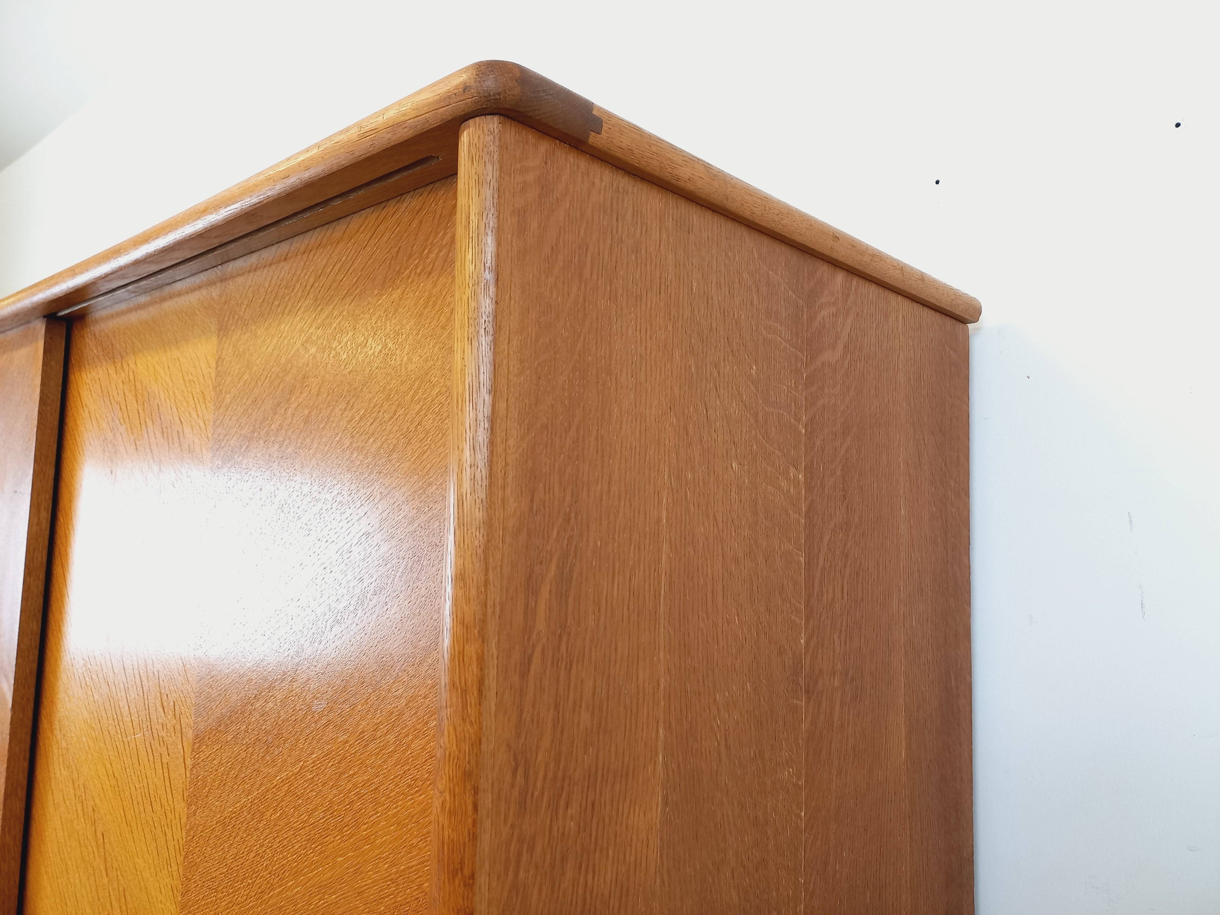 Vintage oak wardrobe from the 1960s.