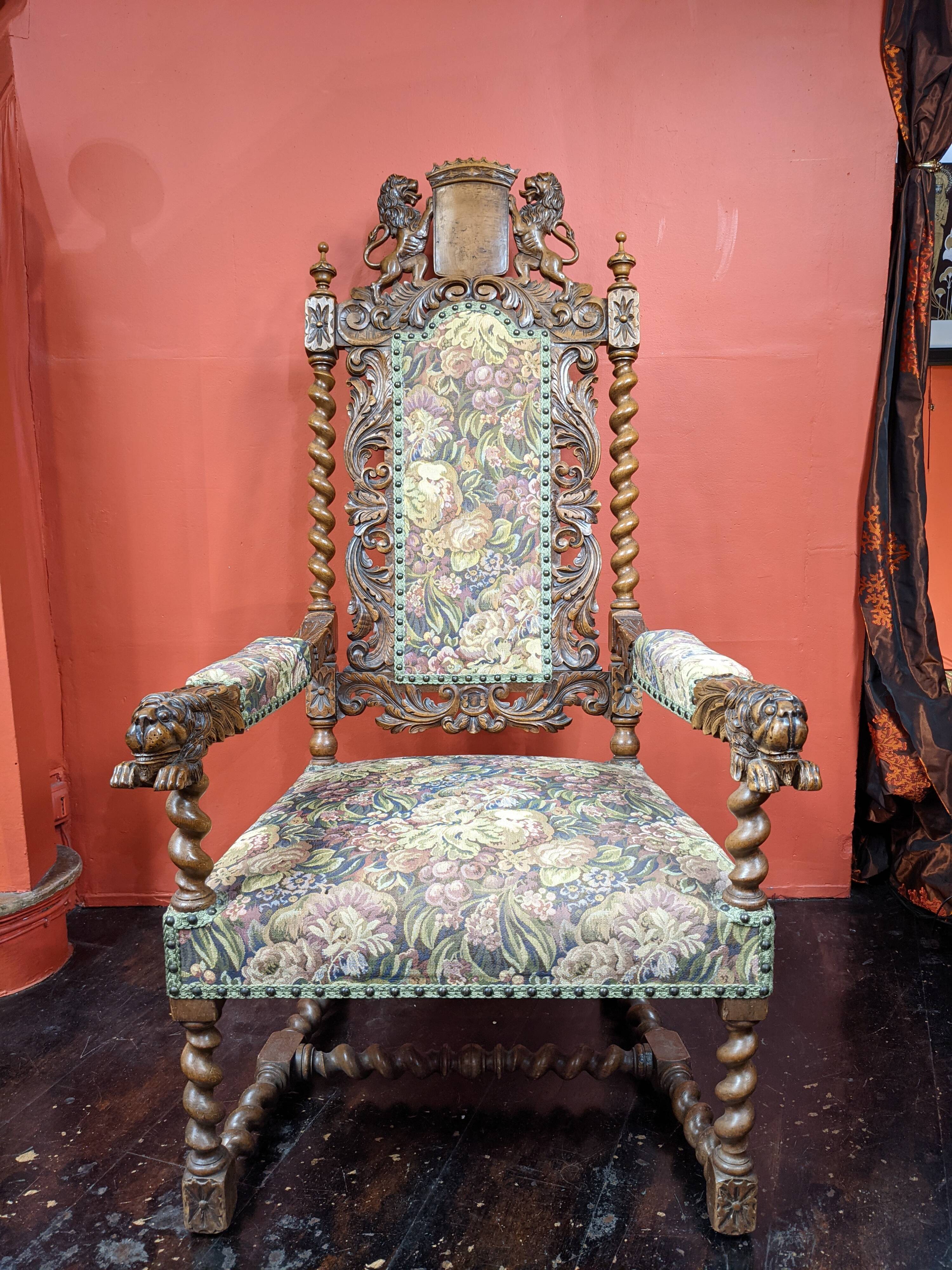 Neo-baroque armchair, circa 1880