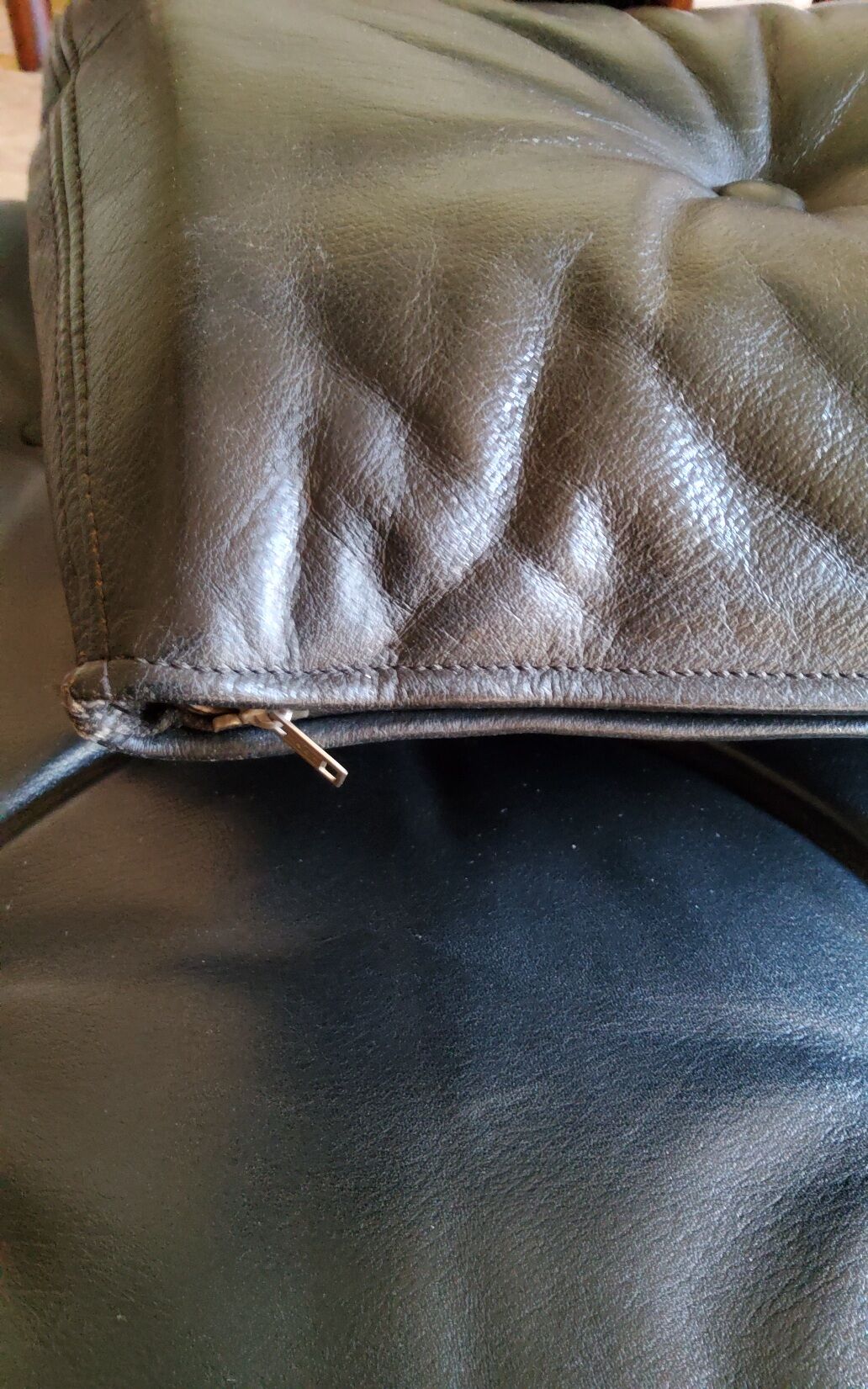 Armchair with vintage ottoman in black leather by Sven Ellekaer for Coja, 1970