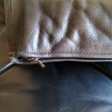 Armchair with vintage ottoman in black leather by Sven Ellekaer for Coja, 1970