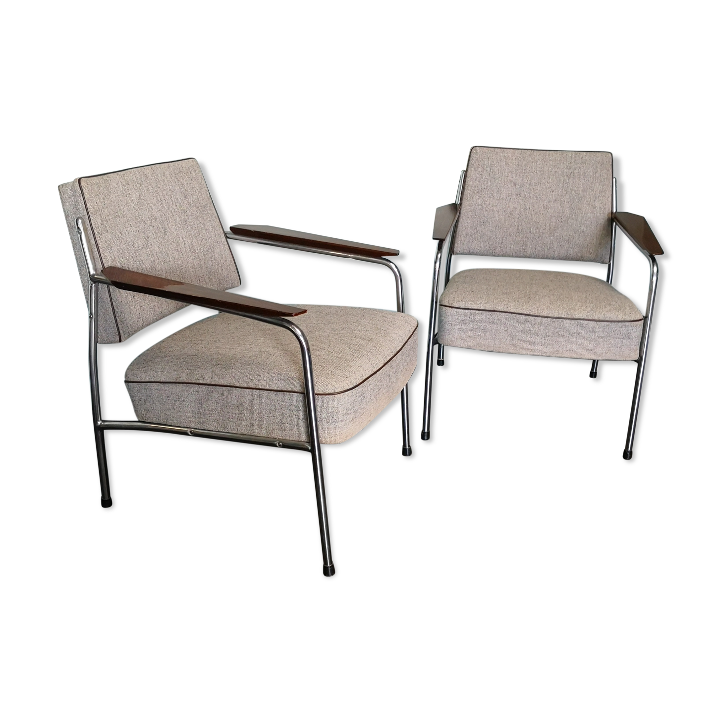 Fauteuil tchèque, 1960, métal, tissu et bois