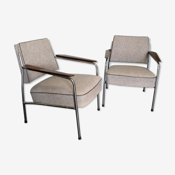 Czech armchair, 1960, metal, fabric and wood