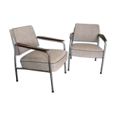 Czech armchair, 1960, metal, fabric and wood