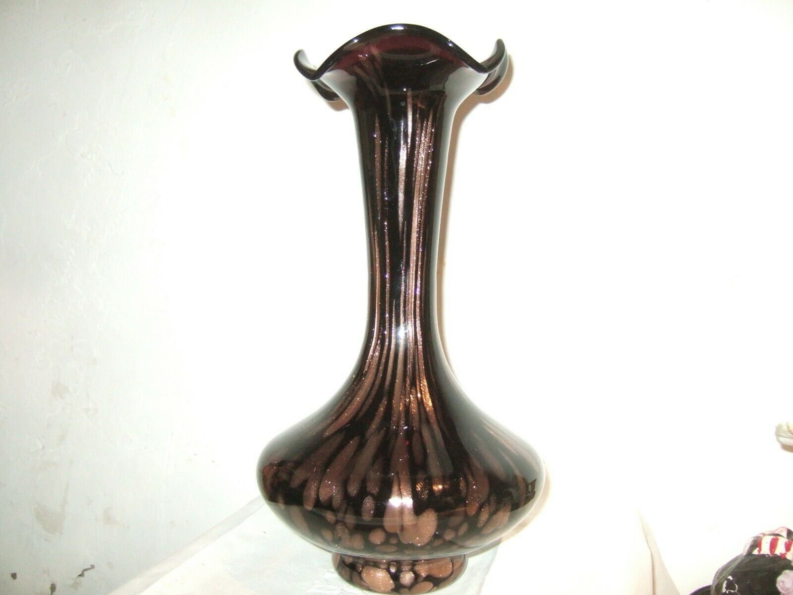 Aventurine glass inclusion vase