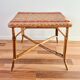 Rectangular rattan table for children, French vintage, side table.