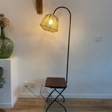 Floor lamp with magazine rack and shelf 50's