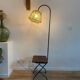 Floor lamp with magazine rack and shelf 50's