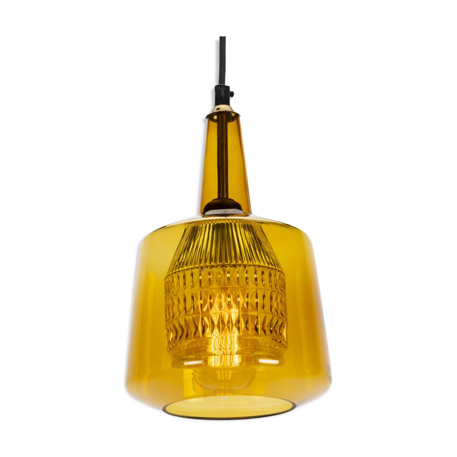Suspension en verre vert par Carl Fagerlund pour Orrefors
