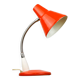Lampe de bureau réglable en métal peint orange et bras spiral chromé, années 1970