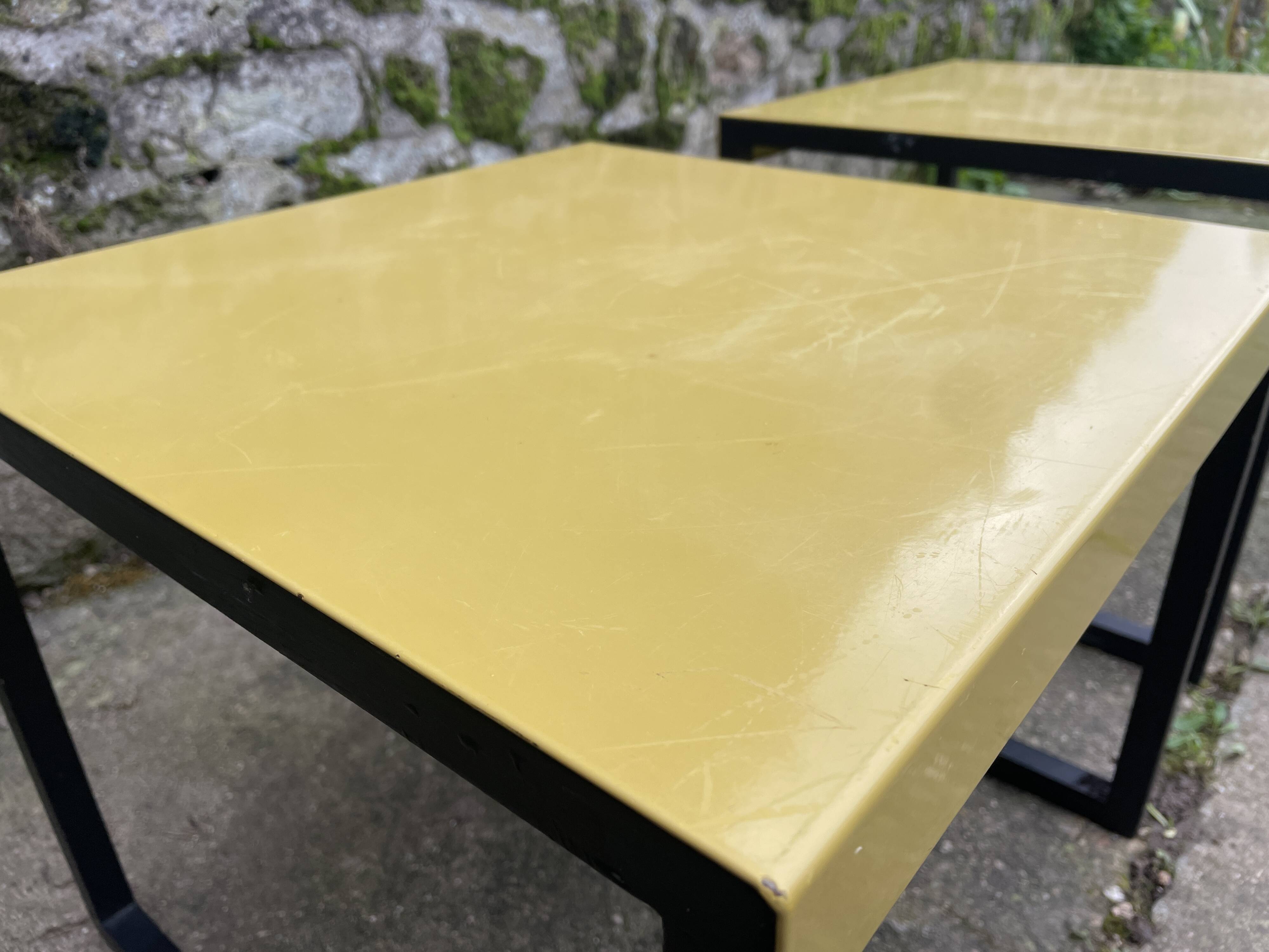 Pair of green and black metal side tables by Habitat