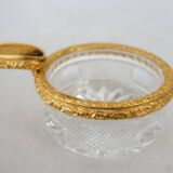 Small glass and gilt bronze ashtray Fleurs de lys