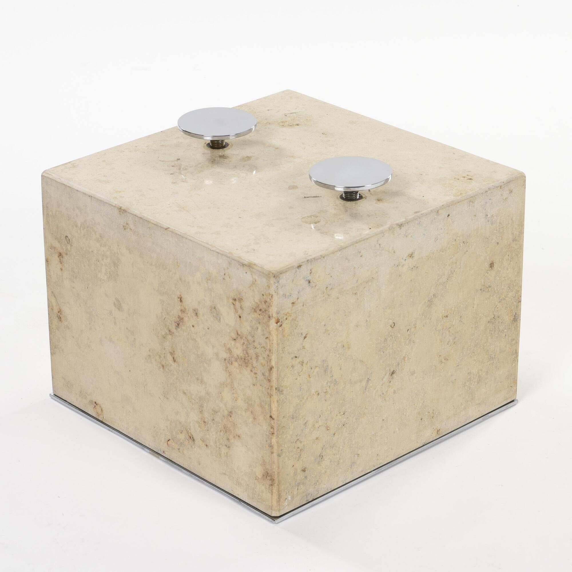 Sergio and Giorgio Saporiti, table with thick glass top, 1970