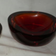 Paire de coupelles Seguso Murano rouge selenium XX°