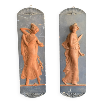 Pair of 19th century decorative wall plaques